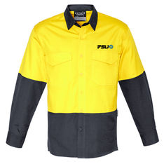 Rugged Cooling Cotton Ripstop Hi Vis Long Sleeve Shirt