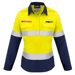 ZW131 Ladies Closed Front Branded Work Wear Shirts With Hoop Reflective Tape
