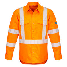 Hi Vis X Back Cotton Twill Long Sleeve Work Shirt
