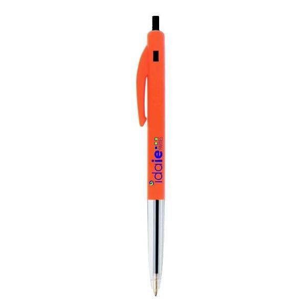 Solid Orange with Black and Blue Ink