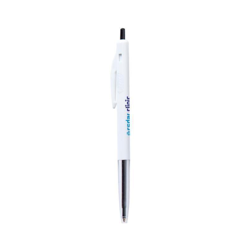 Solid White with Black and Blue Ink