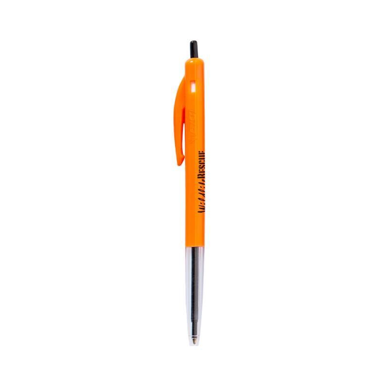 Fluoro Orange with Black and Blue Ink