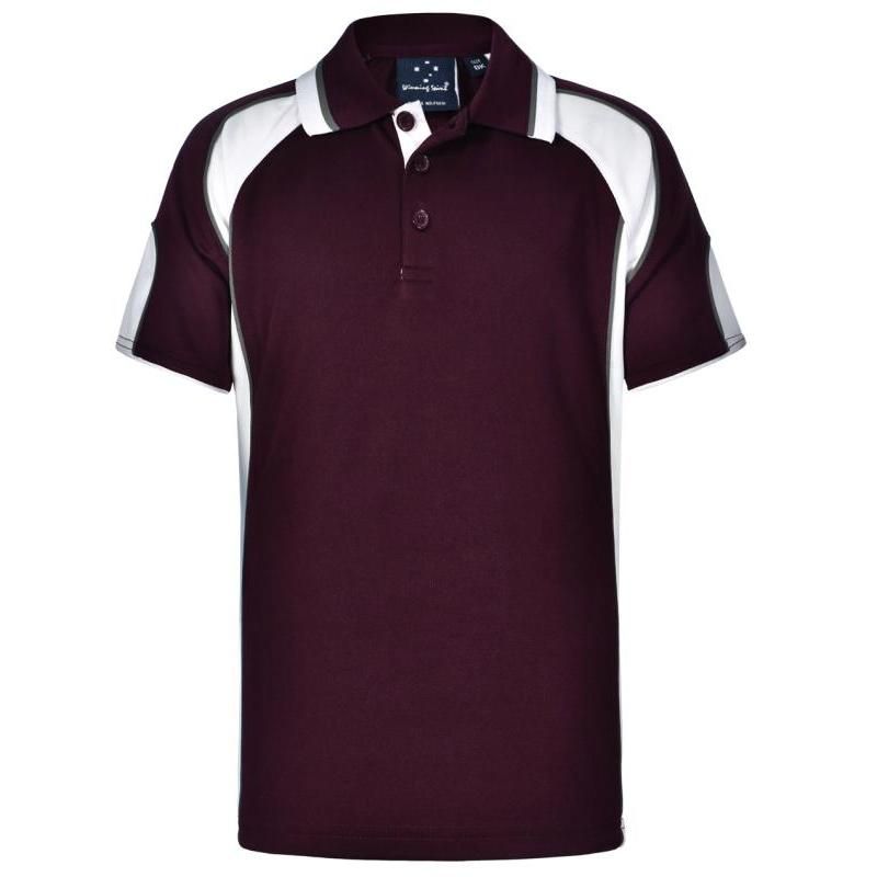 Maroon / White