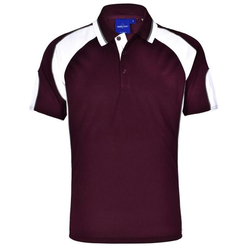 Maroon / White