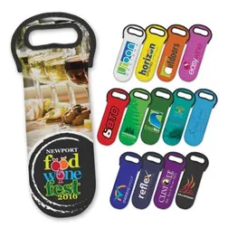 Full Colour Neoprene Wine Bottle Cooler with Reinforced Handles