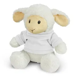 Soft Lamb Plush Toy with RPET Filling and Branded T-Shirt