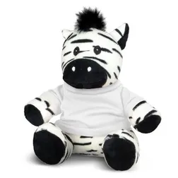 Zebra Plush Toy With RPET Filling And Branded T-Shirt