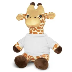 Soft Giraffe Plush Toy with Branded Polyester Tee