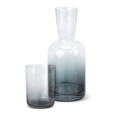 Keepsake Dusk Crystal Glass Carafe Set with Tumbler Lid