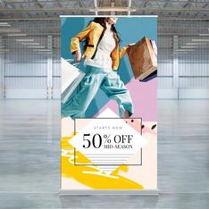 Luxury Satin Polyester Pull Up Banner Wide 1200mm Indoor Display