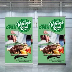 Luxury Pull Up Banner 850x1400mm Satin Polyester Indoor Display