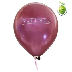 Metallic Latex Celebration Balloons with Ribbon and Clip