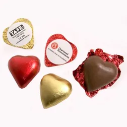 Heart Shaped Chocolate Wedding Favours with Full Colour Sticker