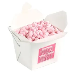 White Noodle Box Filled With Chewy Mints