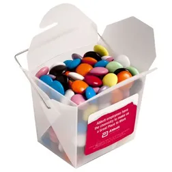 Frosted Chocolate Takeaway Container with Smarties Treats