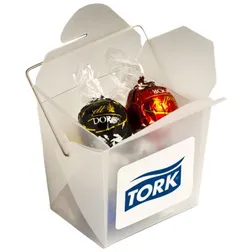 Frosted Noodle Box with Five Lindt Lindor Chocolate Balls