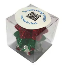 Christmas Chocolate Filled Cube with Full Colour Sticker