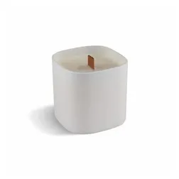 Premium Square Glass Candle with Wooden Wick Jasmine Fragrance