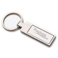 Rectangle Silver Alloy Executive Key Ring with Gift Box