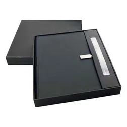Derly A5 Notebook with Aluminium Pen Gift Set in Black