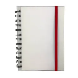 Launa B6 Frosted Polypropylene Spiral Notebook with Elastic Closure