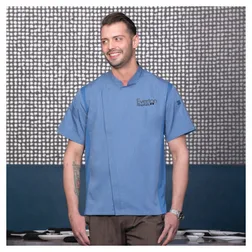 Springfield Mens Short Sleeve Zipper Chef Jacket with Cool Vent Panels