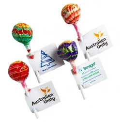 Chupa Chups Hard Candy Lollipops with Full Colour Marketing Tag