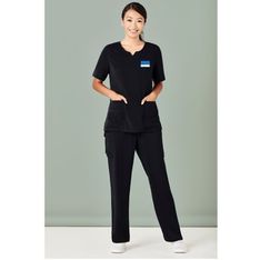Avery Tailored Fit Polyester Scrub Top with Stretch