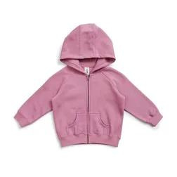 Kids Cotton Fleece Zip Hoodie with Kangaroo Pocket