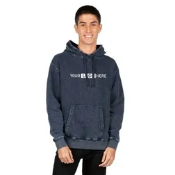 Cotton Rich Stone Wash Fleece Hoodie Mens