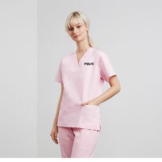 Ladies Natural Stretch Polyester Cotton Scrub Top