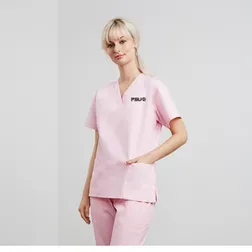 Ladies Natural Stretch Polyester Cotton Scrub Top