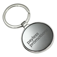 Edison Shiny Black Nickel Plate Round Identification Keyring