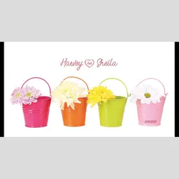 Neoprene Floral Buckets Wedding Stubby Holders